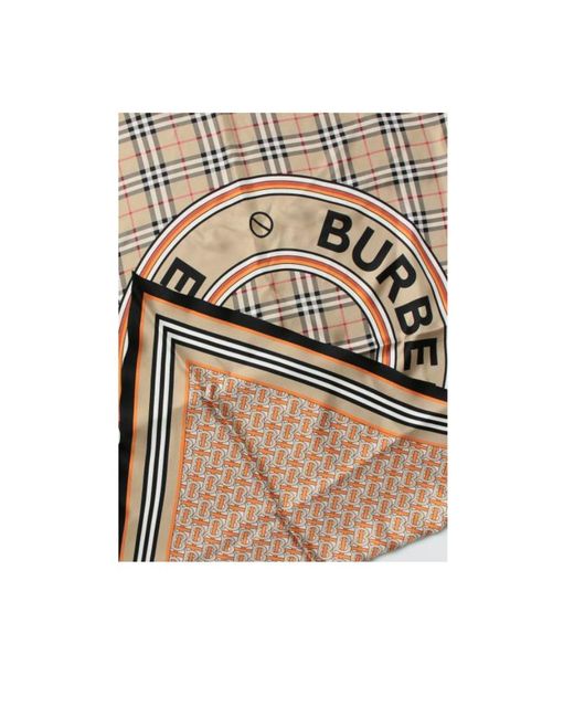 Burberry White Montage-Print Square Scarf