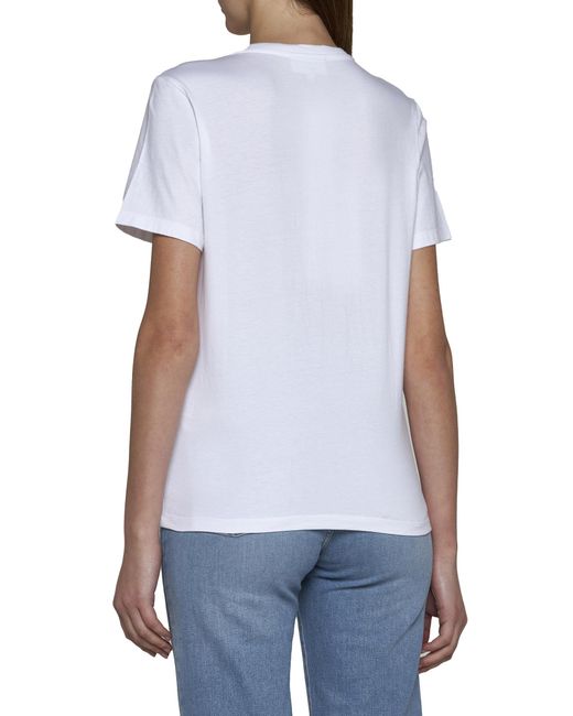 Maison Kitsuné White Maison Kitsuné Fox Head Patch Crewneck T-Shirt