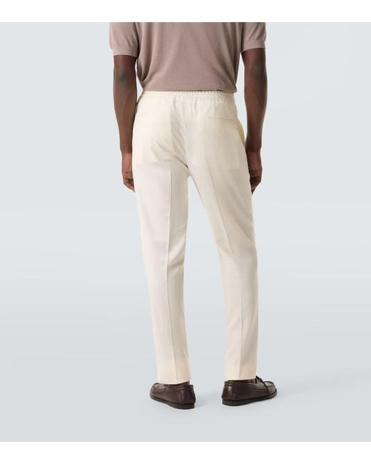 Lardini White Virgin Wool Tapered Pants for men