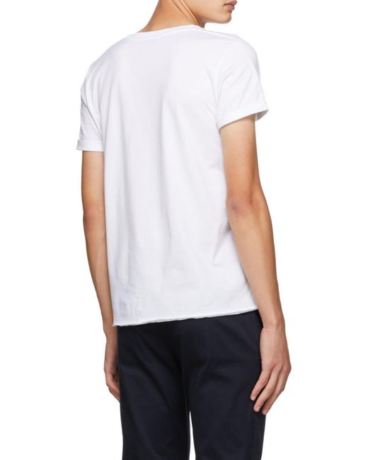 Saint Laurent Gray Logo Printed Crewneck T-Shirt for men