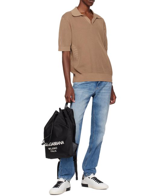Dolce & Gabbana Black Nylon Backpack for men