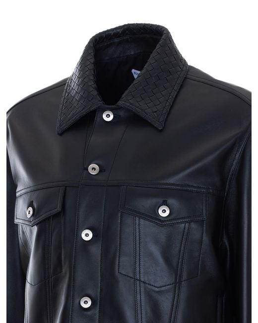 Bottega Veneta Blue Button-Up Long-Sleeved Jacket for men