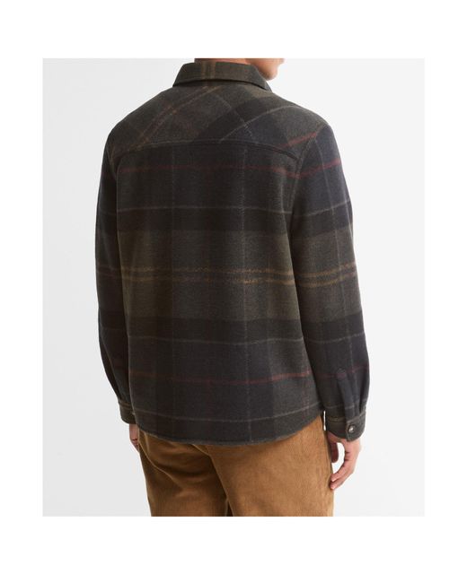 Barbour Black Plaid Overshirt Jacket for men