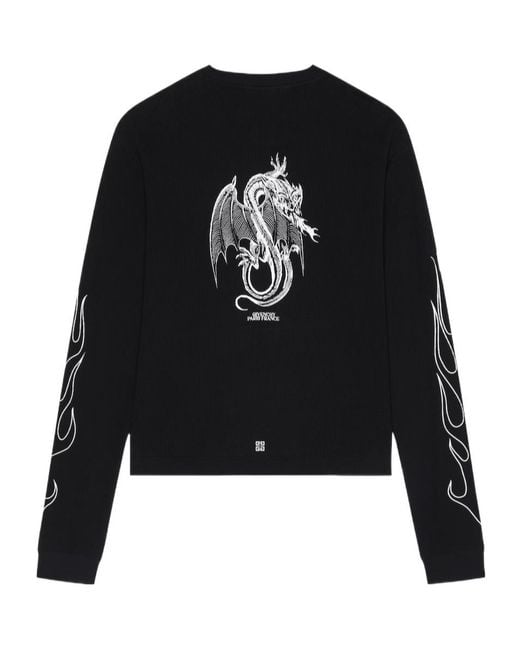Givenchy Black Graphic-Print Waffle-Effect T-Shirt for men