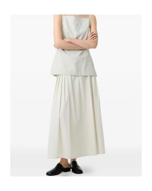 Studio Nicholson White Pleated Skirt