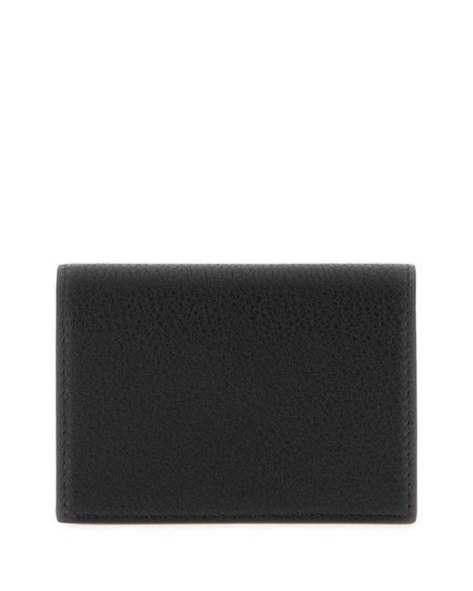 Givenchy Black Logo-Print Grained Leather Card Holder for men