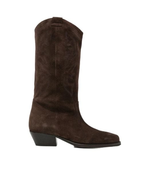 Ba&sh Brown Pointed-Toe Ankle Boots