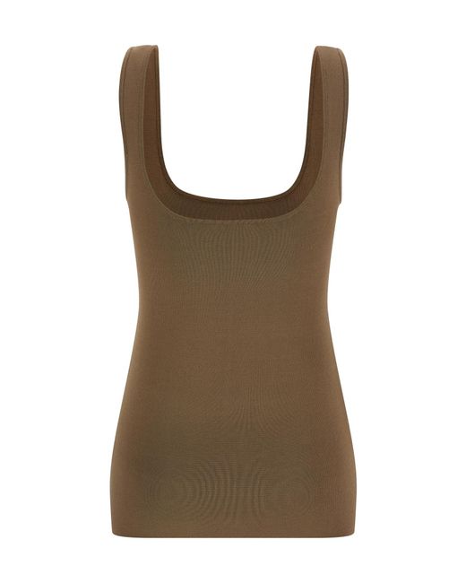 Entire studios Brown Square Neck Stretch Top