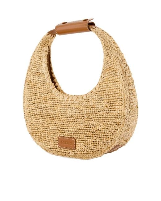 Staud Natural Moon Woven Shoulder Bag