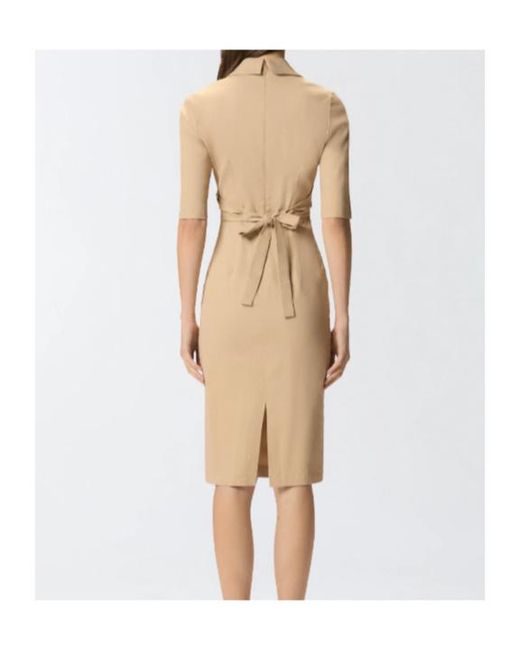 Pinko Natural Bow Detailed Slim-Fit Midi Dress