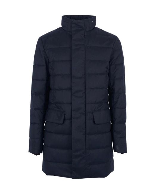 Save The Duck Blue High Neck Padded Coat for men