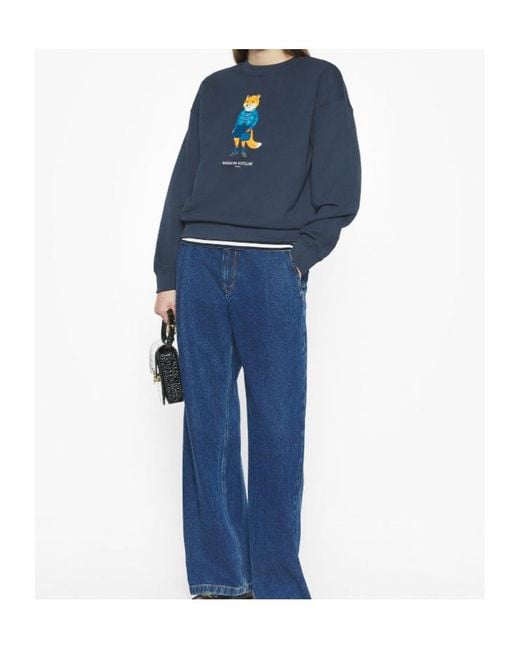 Maison Kitsuné Blue Dressed Fox Comfort Sweatshirt