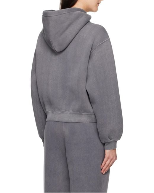 Alexander Wang Blue T By Structured Terry Puff Logo Hoodie