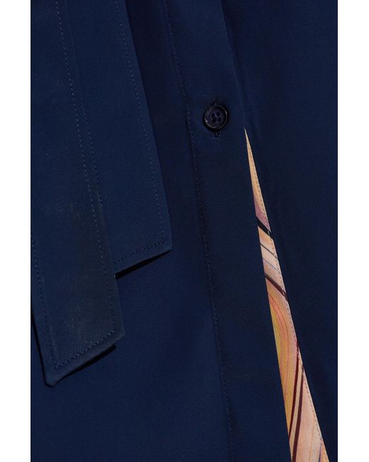 Paul Smith Blue Ps Paul Smith Tie-Waisted Shirt Dress