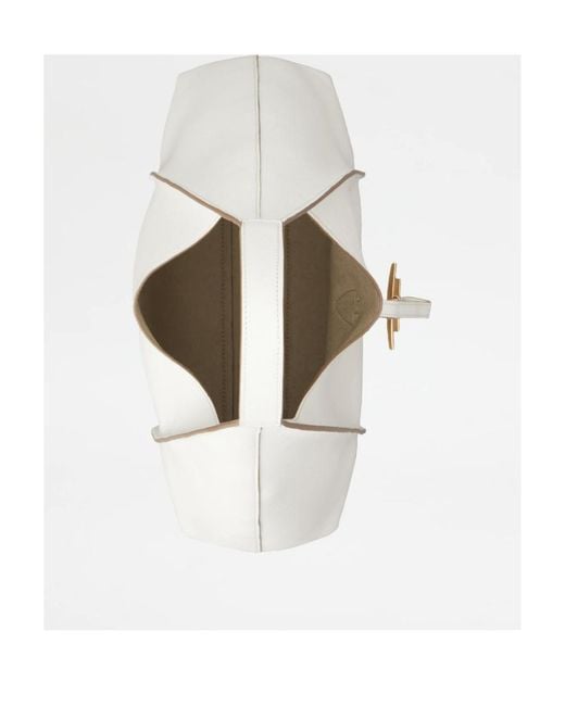 Tod's White T Timeless Medium Tote Bag