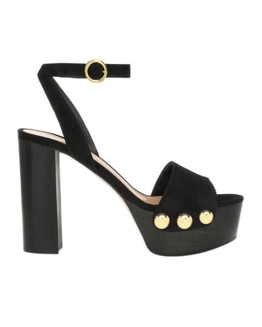 Gianvito Rossi Black Ardéa Studded Platform Sandals