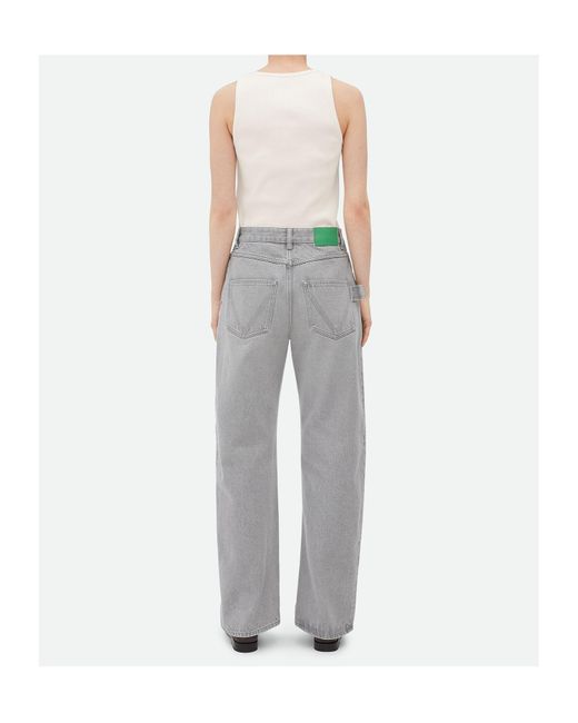 Bottega Veneta Gray Washed Rounded Leg Denim Trousers