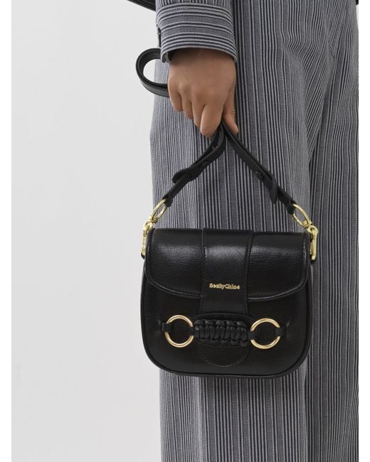 See By Chloé Black Saddie Leather Crossbody Bag