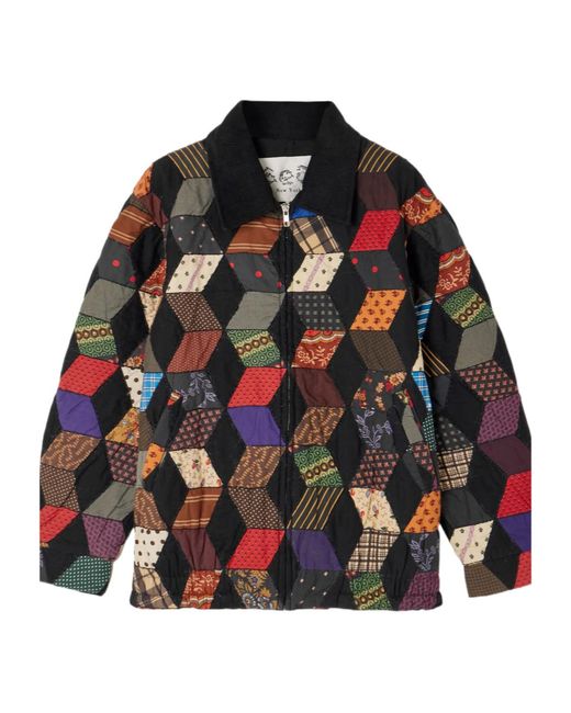 Sea Multicolor Patchwork Quilted Jacket