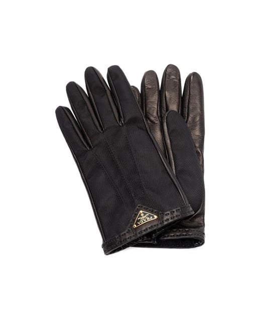 Prada Black Leather Gloves