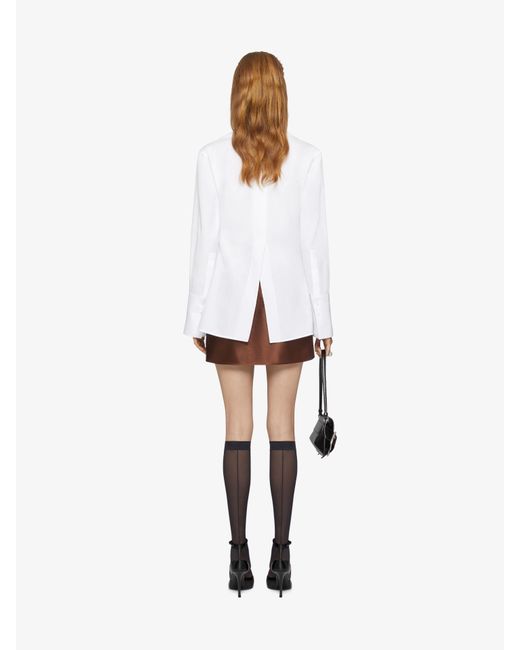 Givenchy White Wrapped Poplin Long-Sleeve Shirt