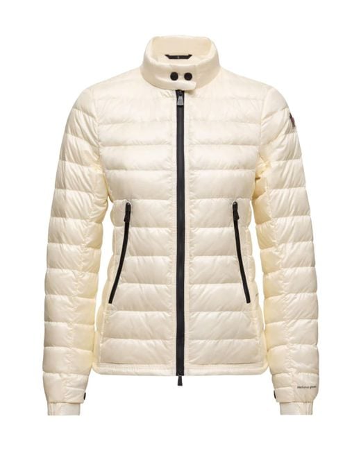 Moncler Natural Grenoble Zip-Up Padded Jacket