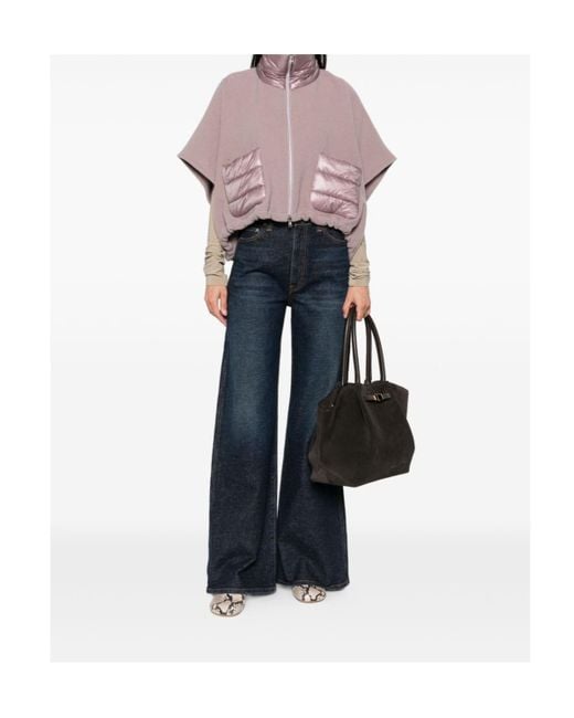 Herno Purple A-Shape Resort Short Poncho