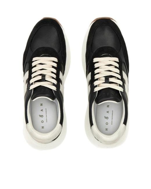 Hogan Black H696 Lace-Up Sneakers