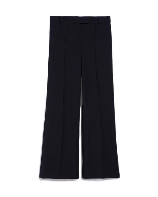 Max Mara Blue 'S High Waist Straight Leg Pants