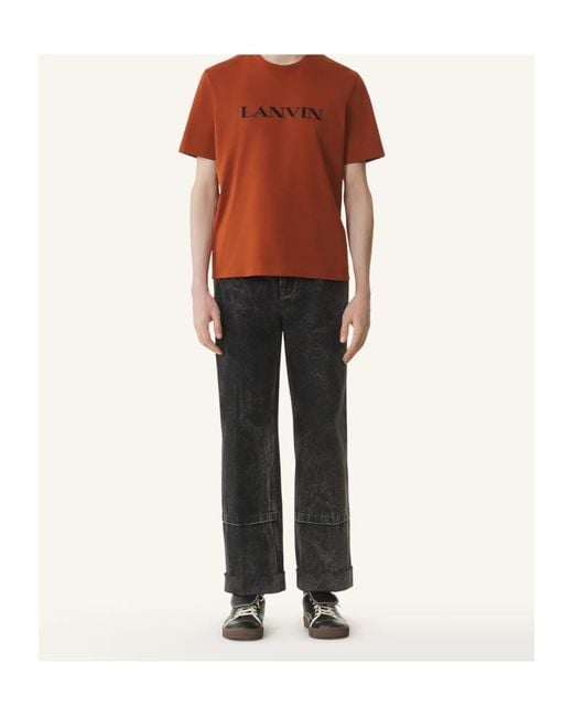 Lanvin Gray Belted Wide-Leg Jeans for men