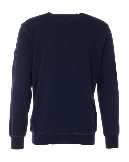 C P Company Blue Lens Detailed Knitted Jumper for men