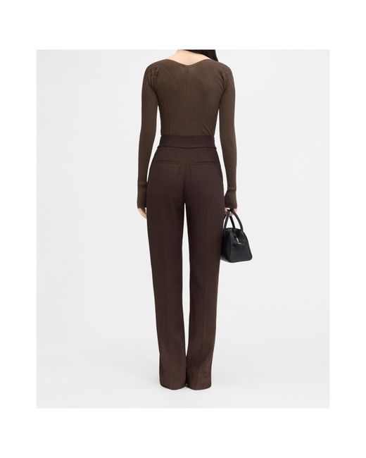 Jacquemus Brown Logo Plaque Long Sleeved Top