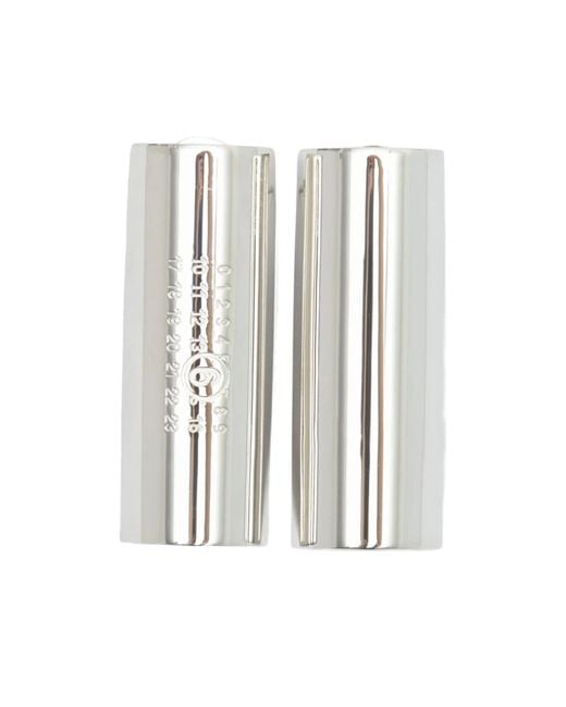 MM6 by Maison Margiela White Numeric Drop Earrings