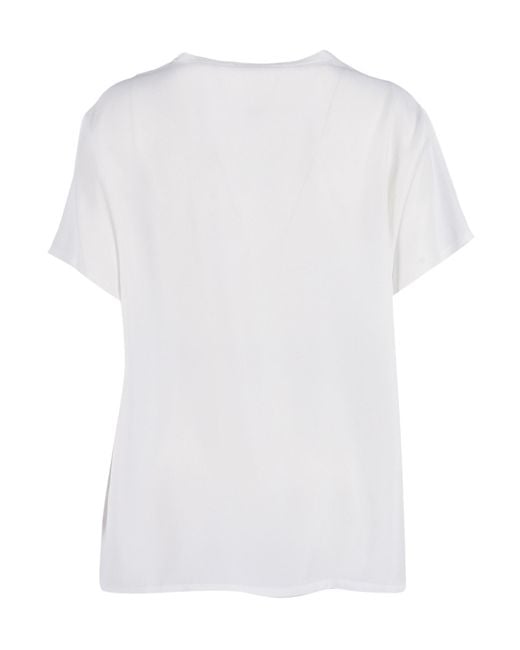 Ermanno Scervino White Floral-Embroidered T-Shirt