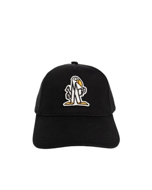 Moncler Black Graphic Baseball Cap for men