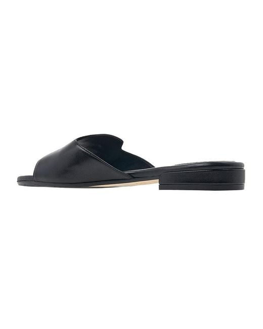 Jimmy Choo Blue Square-Toe Flat Sandals
