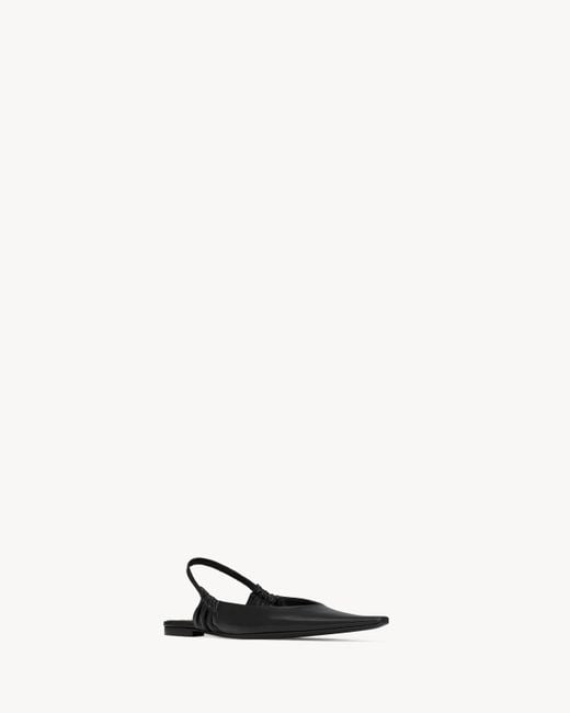 Saint Laurent White Anne-Marie Slingback Flats
