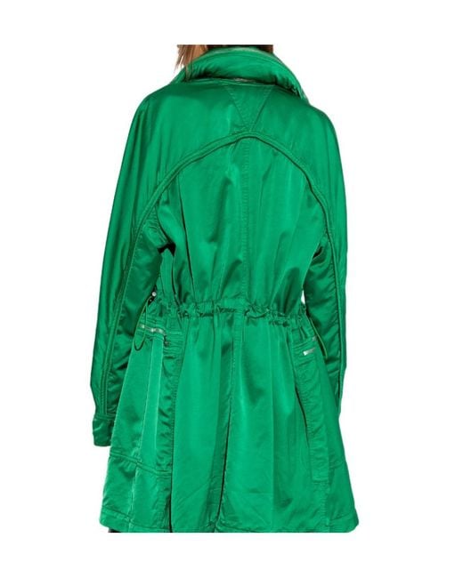 Bottega Veneta Green Drawstring Mini Dress
