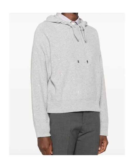 Antonelli Gray Drawstring Hooded Sweater