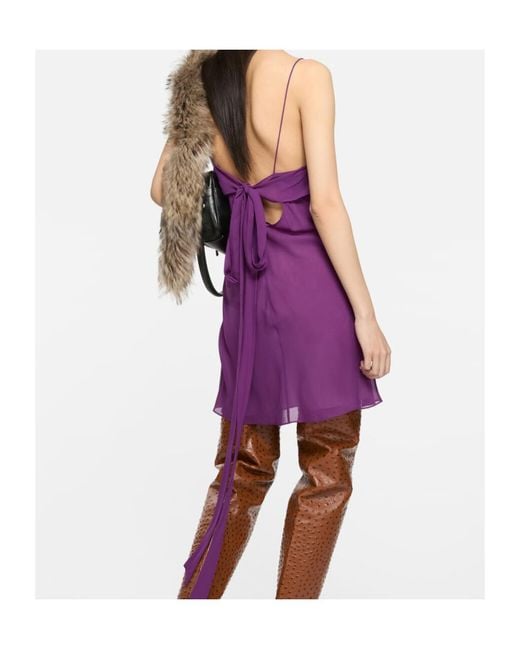 Acne Purple Silk Dress