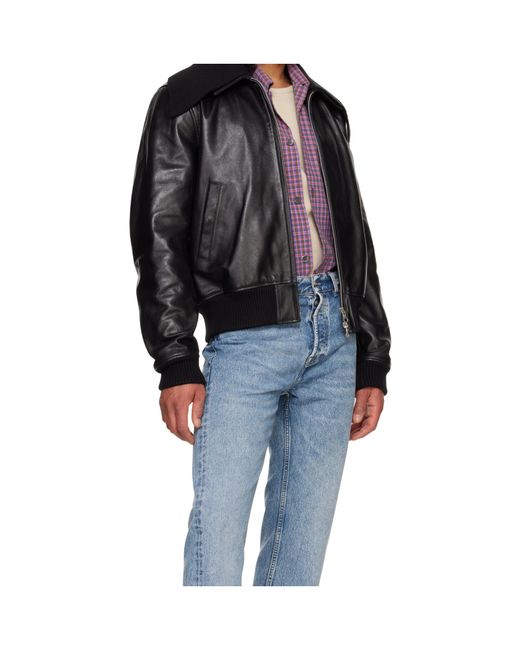 Our Legacy Black Pharos Zipped Bomber Jacket for men