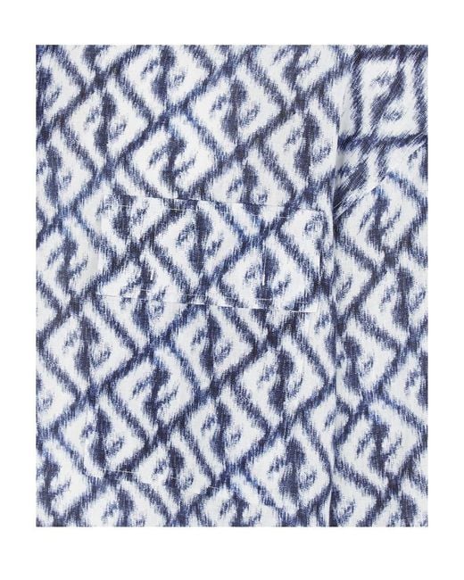 Fendi Blue Buttoned Long-Sleeved Shirt for men