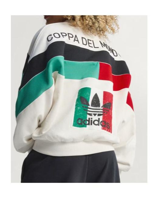 Adidas Originals White Italia Coppa Del Mundo Graphic Crew-Neck Sweatshirt