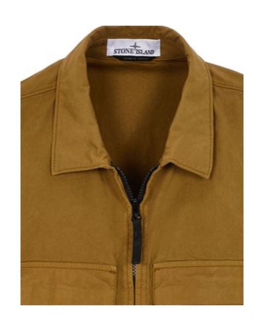 Stone Island Green Zippered Casual Jacket for men