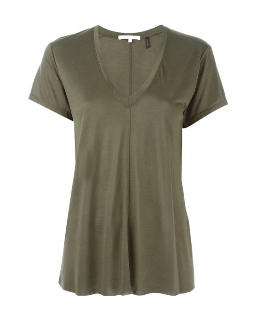 Helmut Lang Green V-Neck T-Shirt