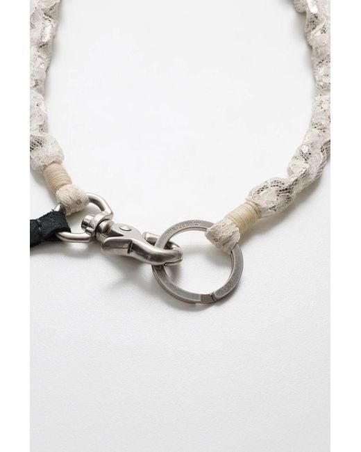 Our Legacy White Lace Ladon Ring Detailed Chain for men