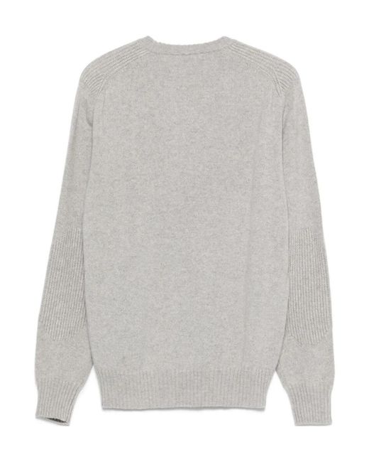 Sease Gray Ribbed-Panel Sweater for men