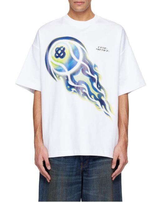 Casablanca Blue Tshirt Bright Interlock for men