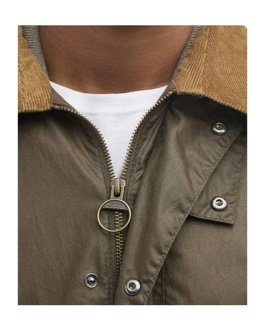 Barbour Green Lightweight Ashby Waxed Jacket for men