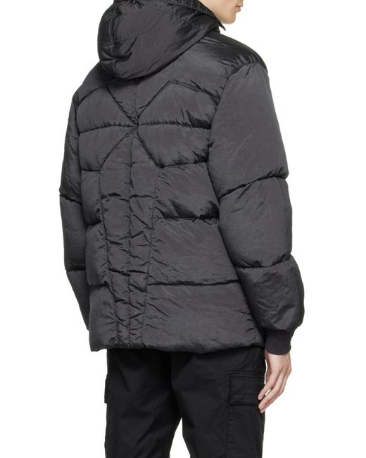 Stone Island Gray Compass Logo-Patch Padded Jacket for men